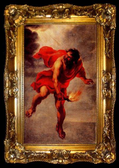framed  Jan Cossiers Prometheus Carrying Fire, ta009-2